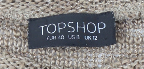 Topshop Women's Beige Pullover Knit Jumper, Size 12