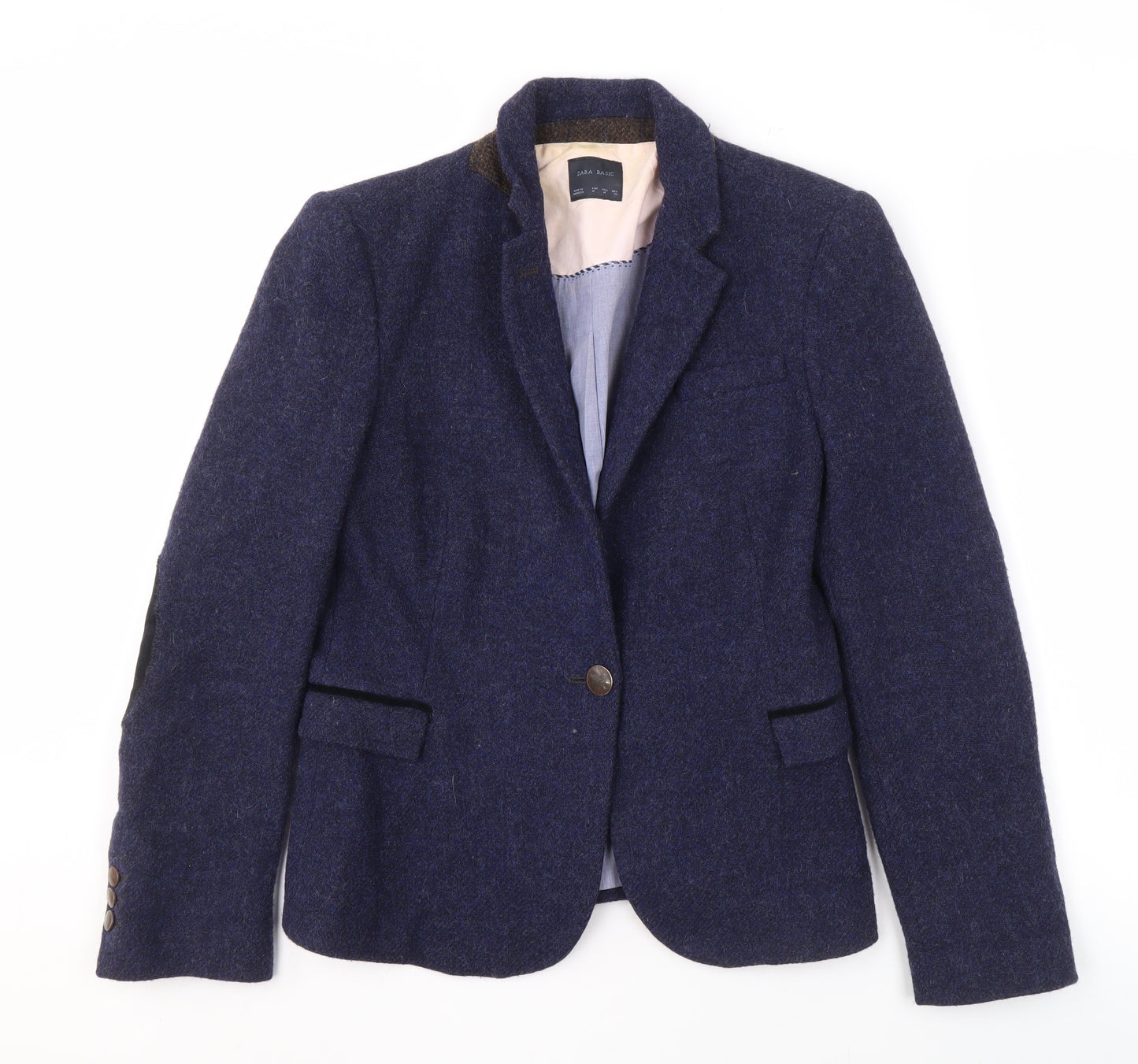 Zara Basic Women's Blue M Wool Blazer Jacket