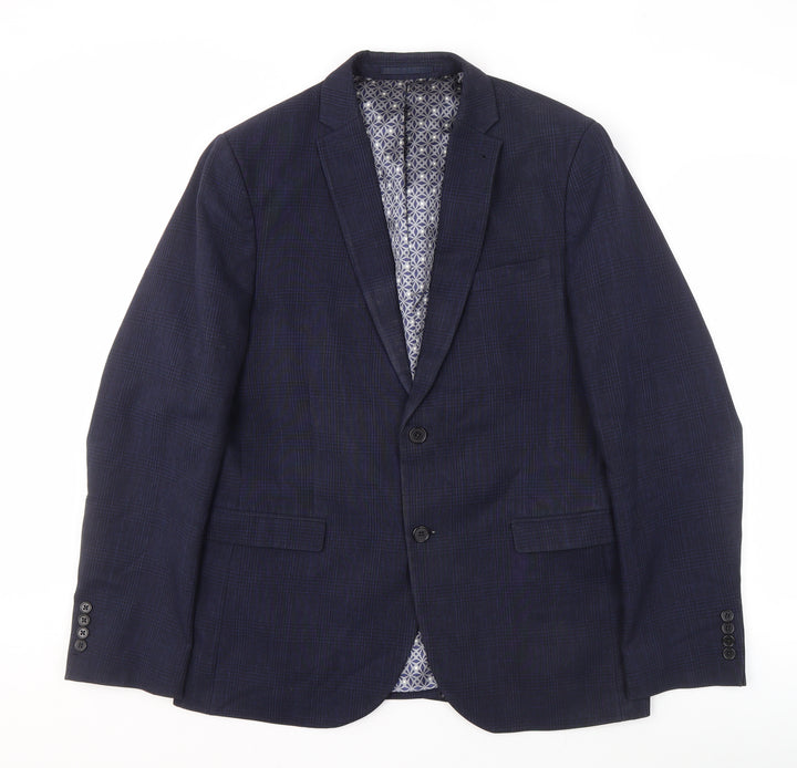 Next Men's Blue Check Slim Fit Blazer 42R