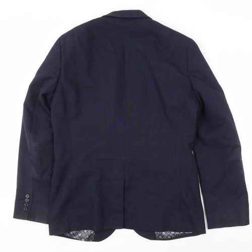 Next Men's Blue Check Slim Fit Blazer 42R