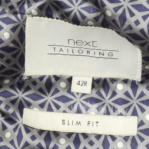 Next Men's Blue Check Slim Fit Blazer 42R