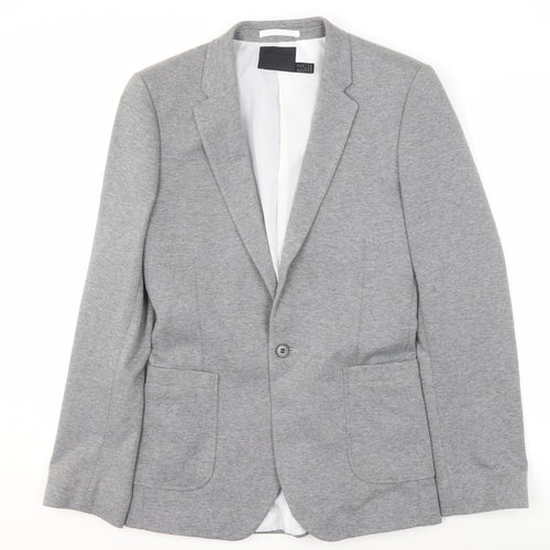 ASOS Grey Men’s Blazer, Single-Breasted, 38, Notch Lapel