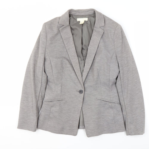 H&M Women's Grey Blazer Suit Jacket Size 12