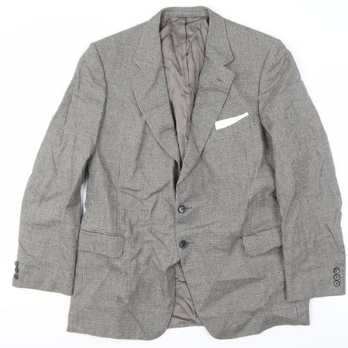 St Michael Men's Grey Check Wool Blazer, 42 Regular Fit