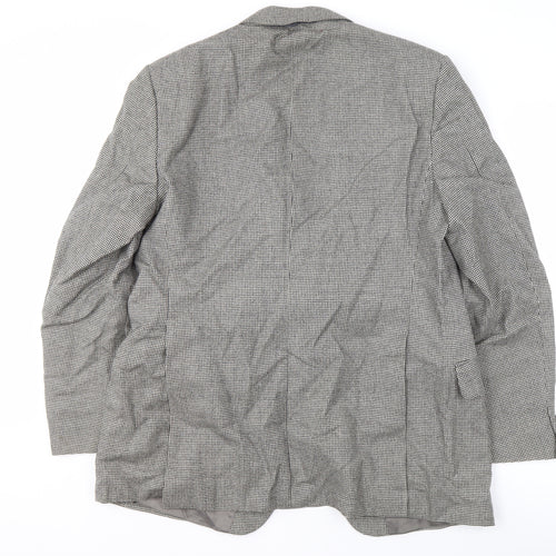 St Michael Men's Grey Check Wool Blazer, 42 Regular Fit