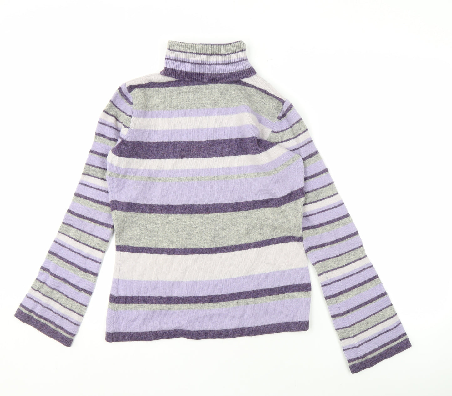 Next Women's Purple Striped Roll Neck Jumper Size 12
