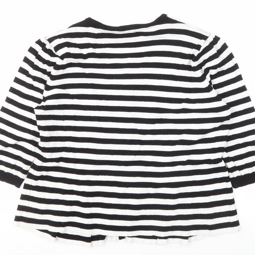 M&Co Women's Black Striped Cardigan, Size 20