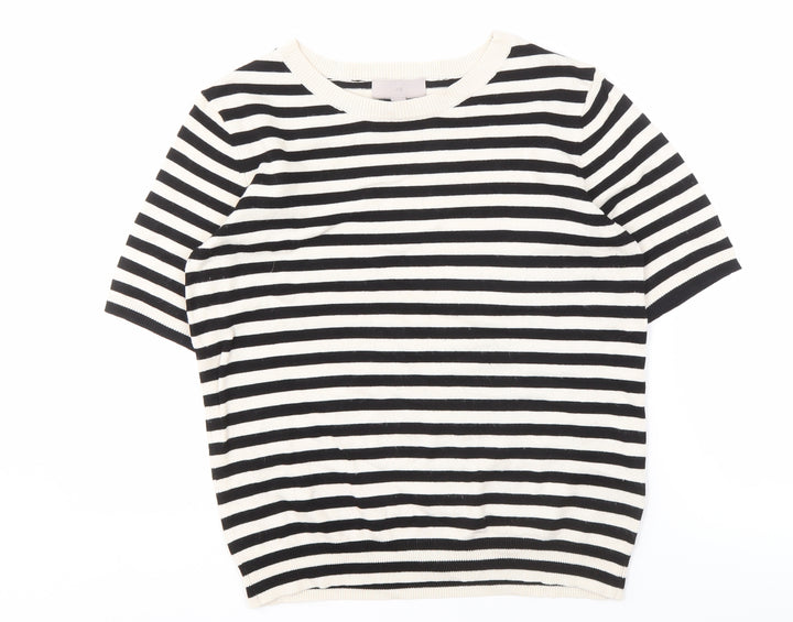 H&M Women's Black Stripe Pullover Jumper, S