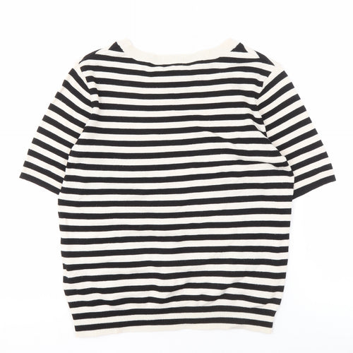 H&M Women's Black Stripe Pullover Jumper, S