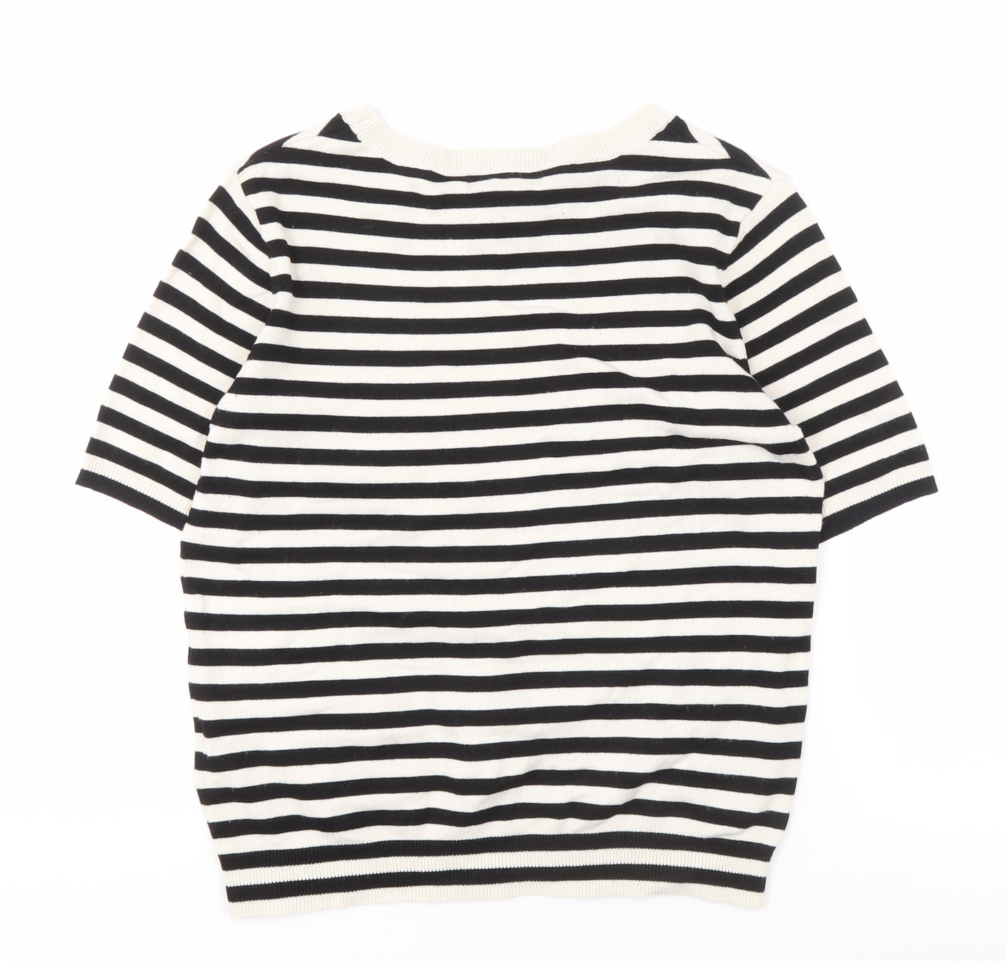 H&M Women's Black Stripe Pullover Jumper, S