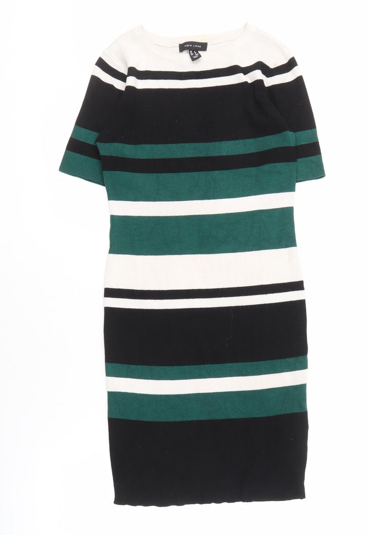 New Look Women's Multicoloured Striped Midi Sheath Dress