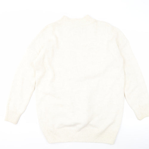 Next Ivory High Neck Cable-Knit Pullover Jumper - Size 18