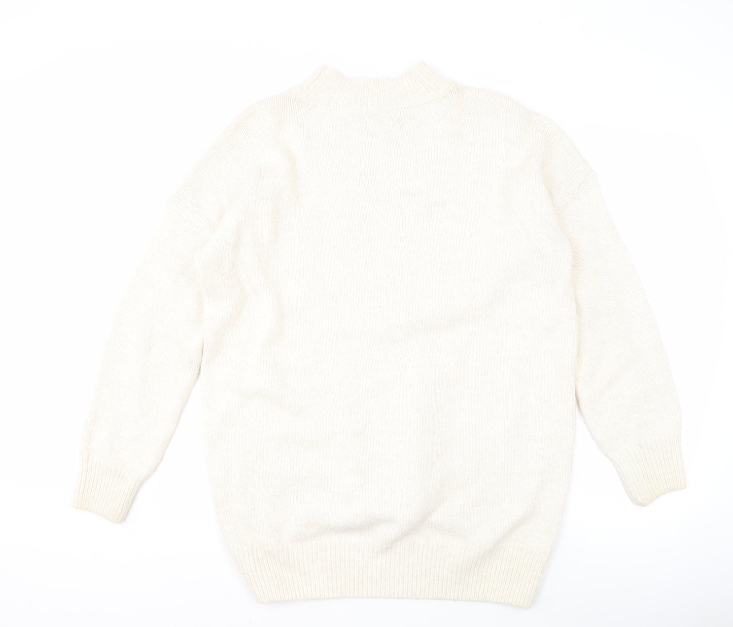 Next Ivory High Neck Cable-Knit Pullover Jumper - Size 18
