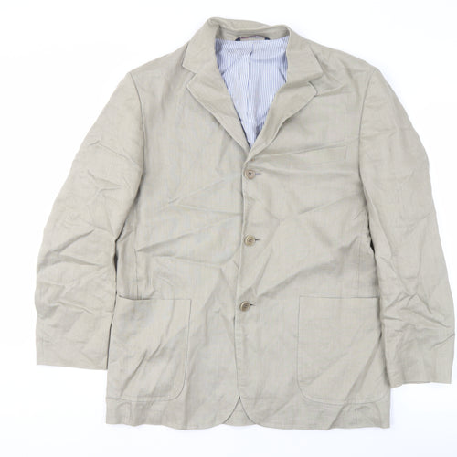 Marks and Spencer Men's Beige Blazer 38R Linen Jacket