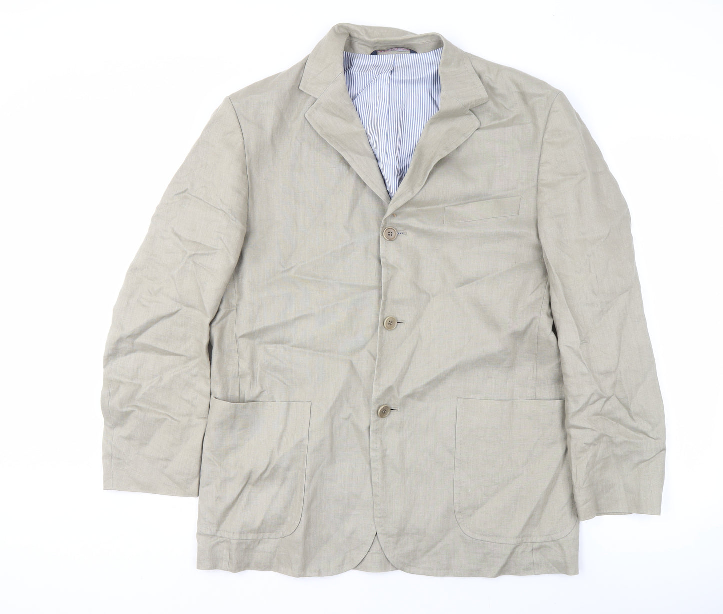 Marks and Spencer Men's Beige Blazer 38R Linen Jacket