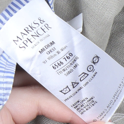 Marks and Spencer Men's Beige Blazer 38R Linen Jacket
