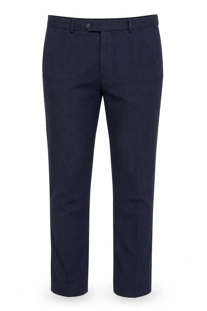Front view of Next Men's Blue Polyester Trousers, size 34