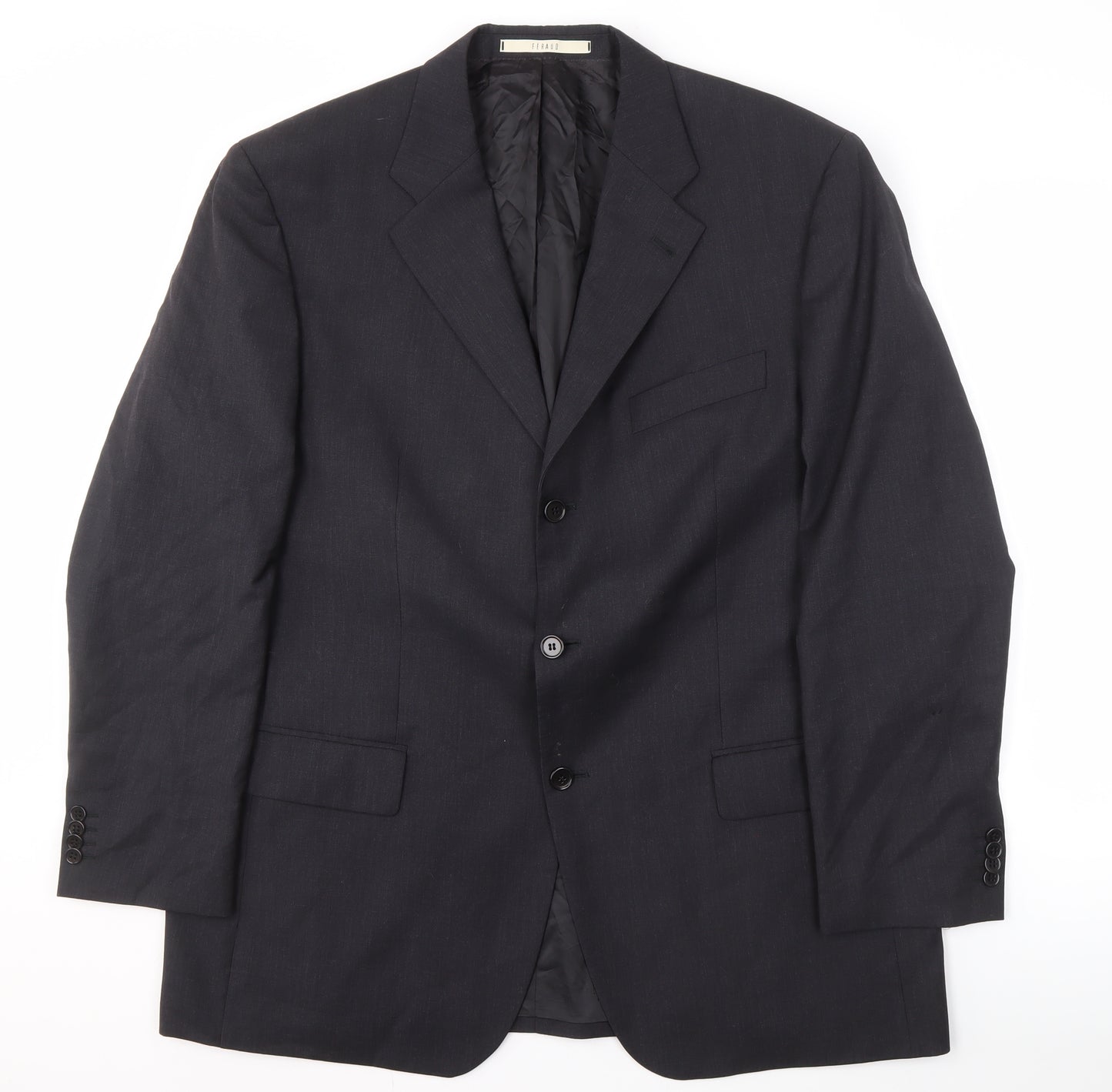Féraud Men's Black Wool Blazer Jacket Size UK 48