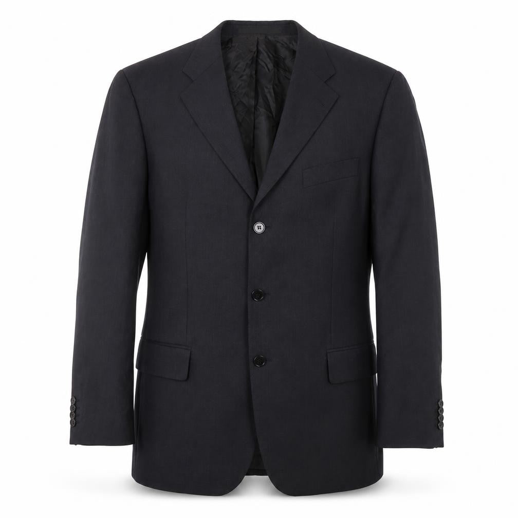Front view of Feraud Men's Black Wool Blazer Jacket, size UK 48