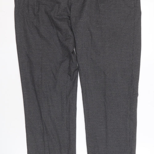 Marks and Spencer Men's Grey Check Trousers, 36 Regular
