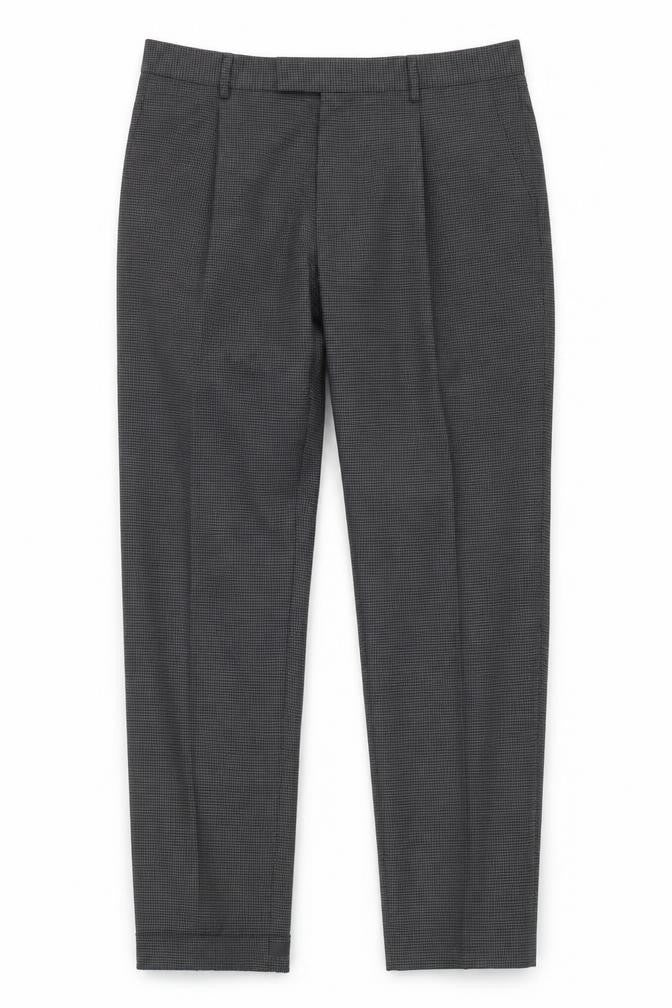Front view of Marks & Spencer Men's Grey Check Trousers, 36 Regular