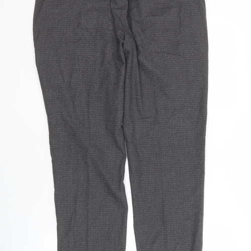 Marks and Spencer Men's Grey Check Trousers, 36 Regular