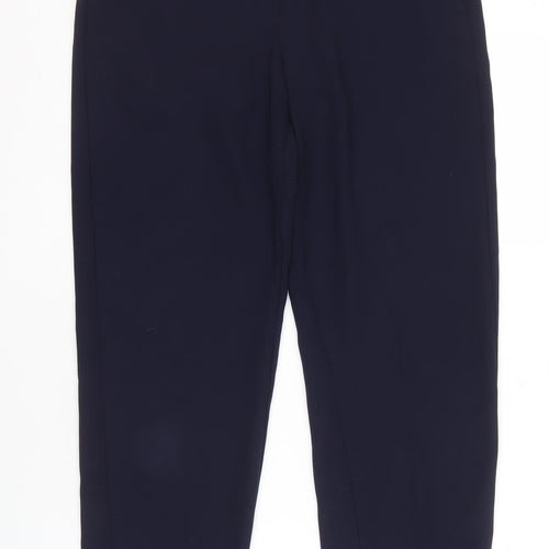 MNG Women's Blue Straight Trousers, Size M, Classic Fit