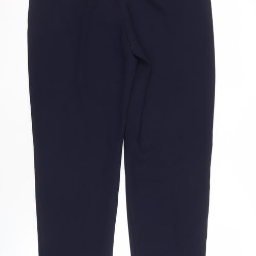 MNG Women's Blue Straight Trousers, Size M, Classic Fit