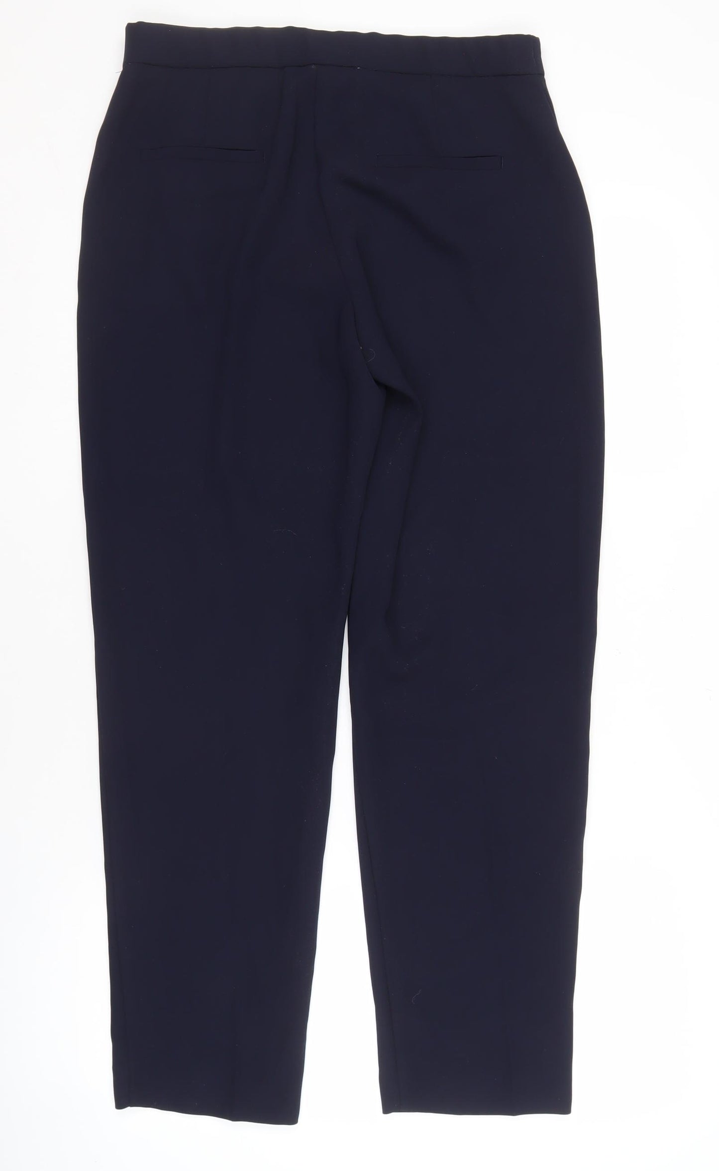MNG Women's Blue Straight Trousers, Size M, Classic Fit