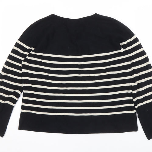 Uniqlo Women's Striped Pullover Jumper, Black, S