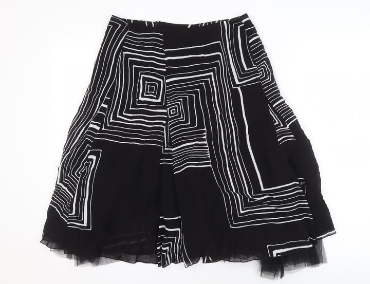 Michel Ambers Women's Black Geometric Skirt Size 10