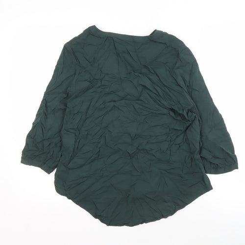 VILA Women's Green Viscose Blouse, Size 8, 3/4 Sleeve
