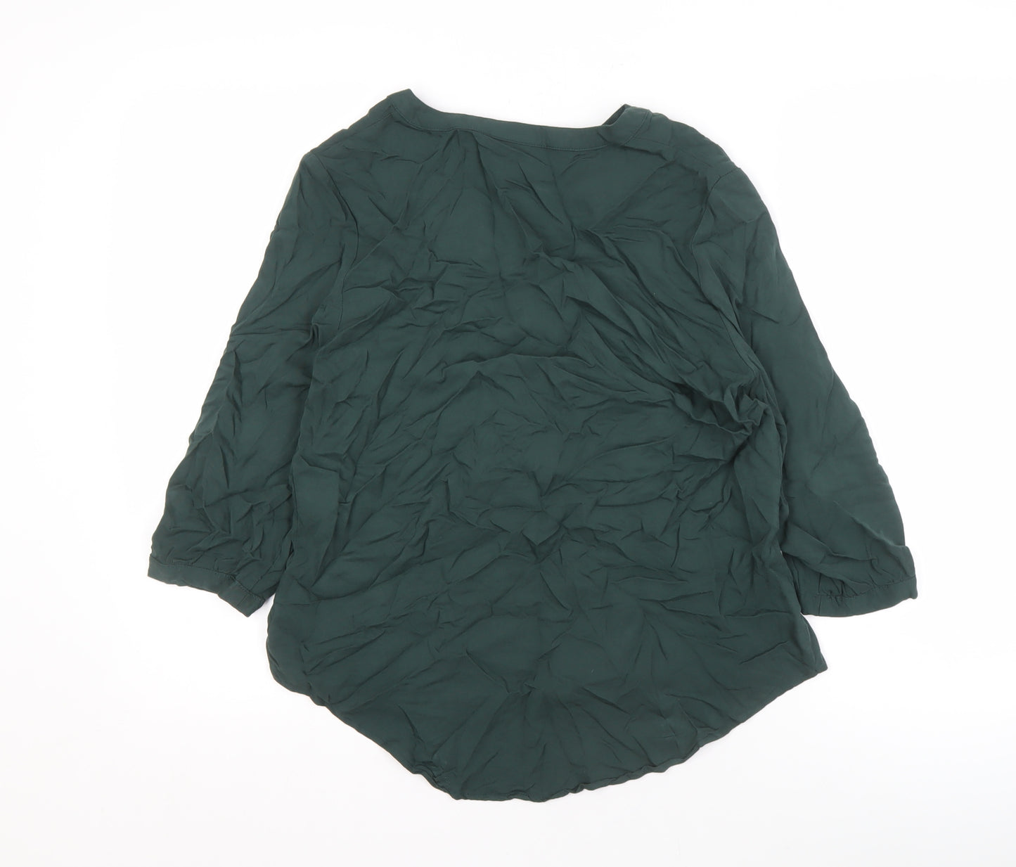 VILA Women's Green Viscose Blouse, Size 8, 3/4 Sleeve