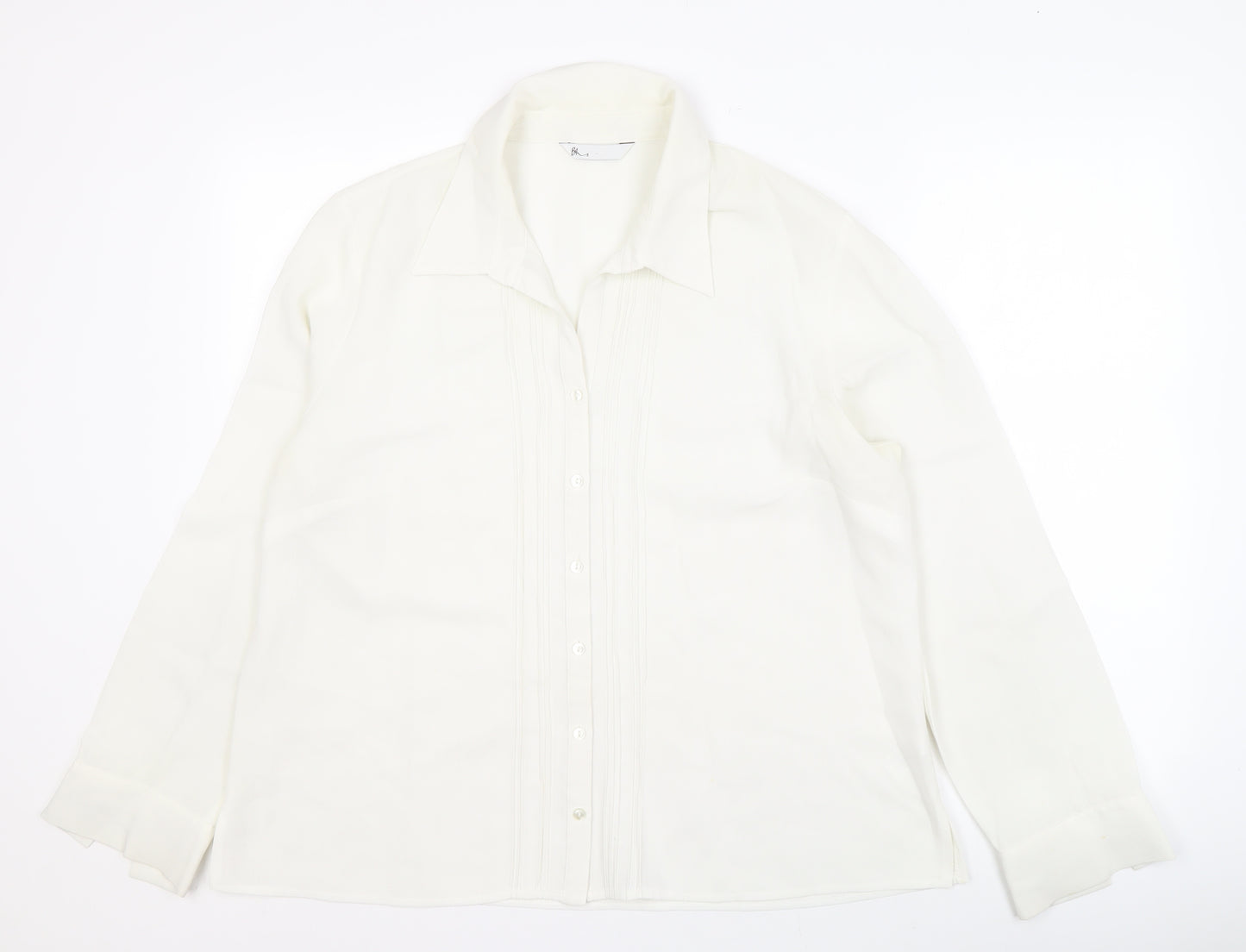 BHS Women's White Button-Up Shirt Size 20