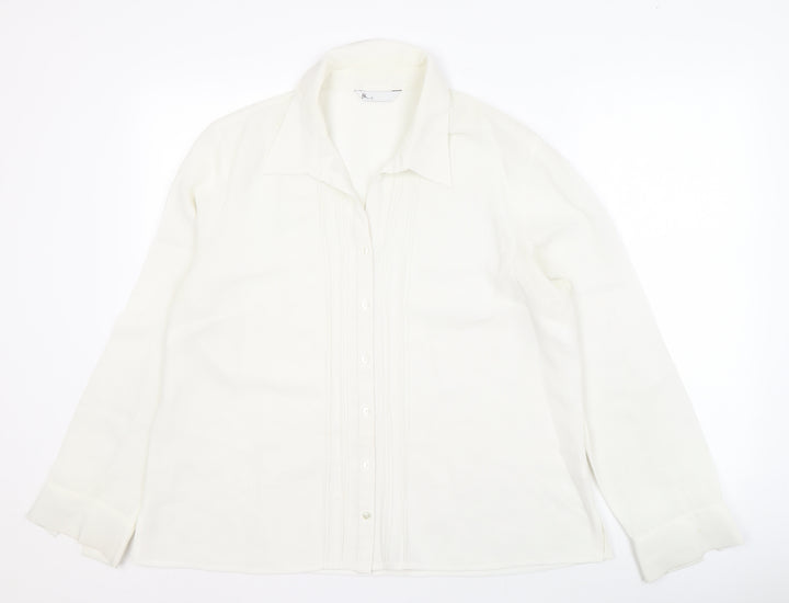 BHS Women's White Button-Up Shirt Size 20