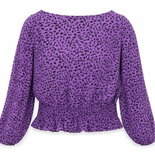 Marks and Spencer Women's Purple Animal Print Blouse, Size 14
