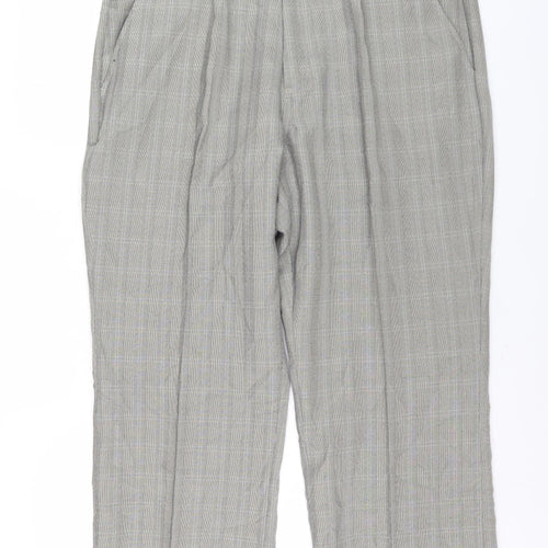 Cotton Traders Men's Grey Check Trousers 34
