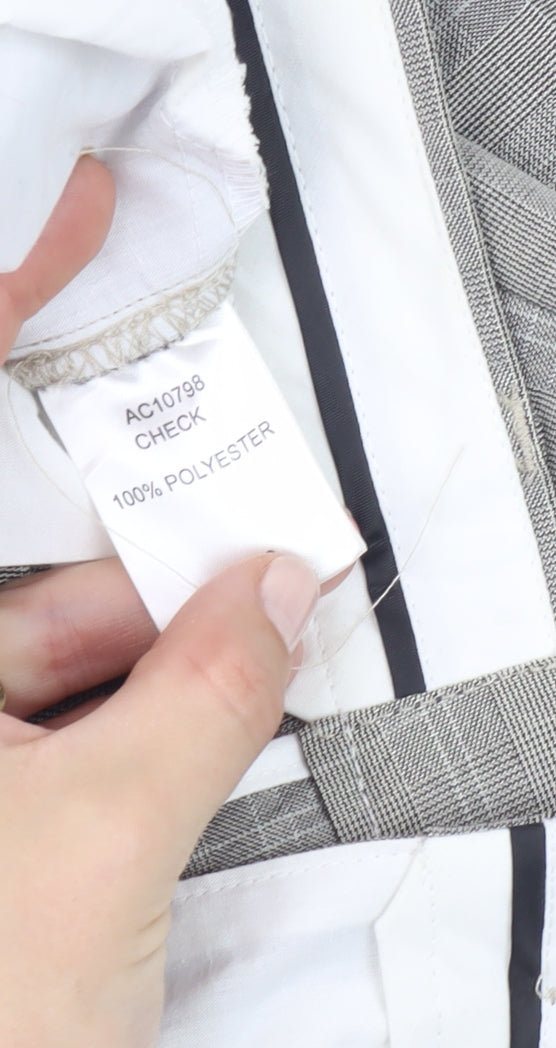Cotton Traders Men's Grey Check Trousers 34