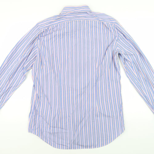 Paul Smith Men's Blue Striped Dress Shirt, Long Sleeve