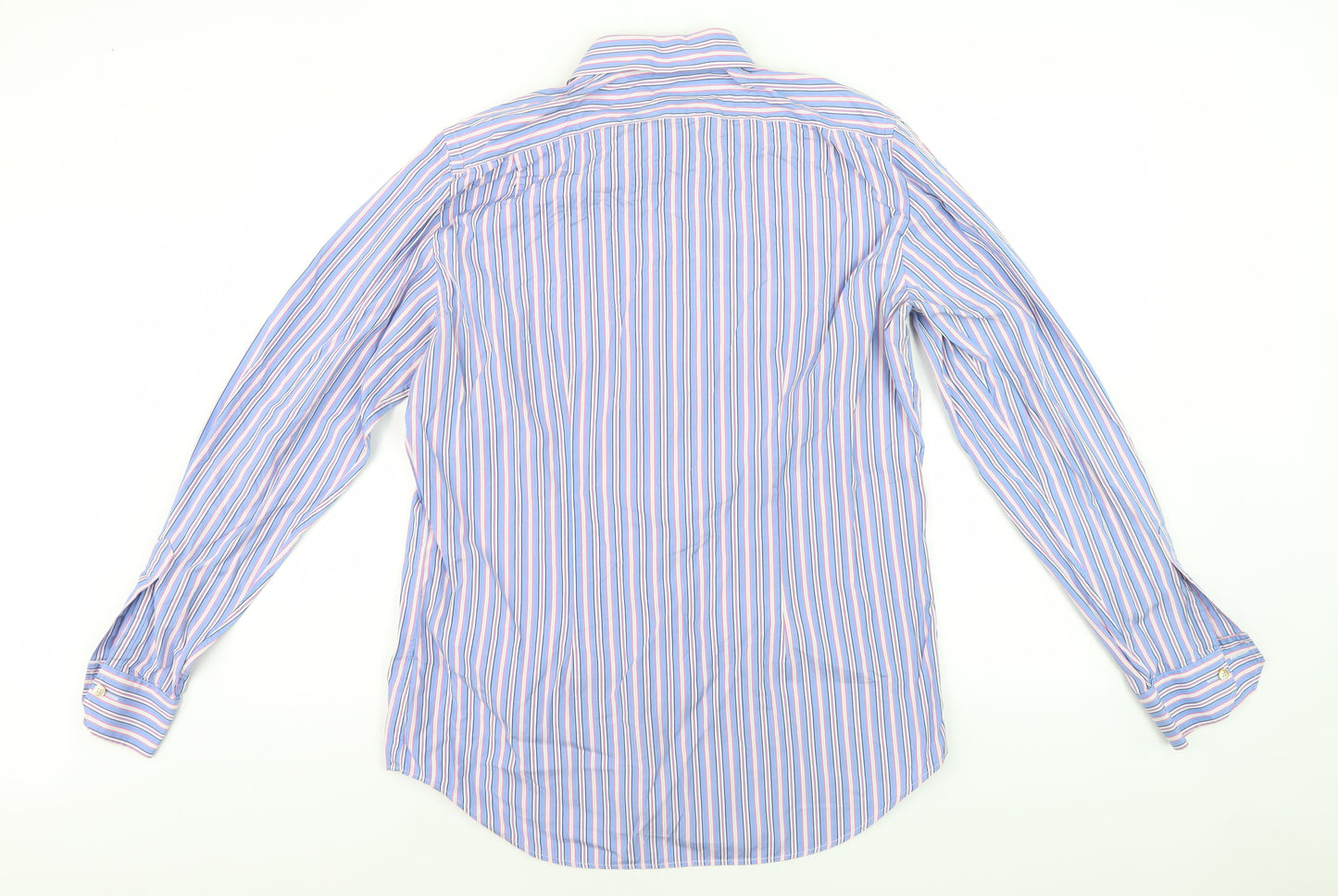 Paul Smith Men's Blue Striped Dress Shirt, Long Sleeve