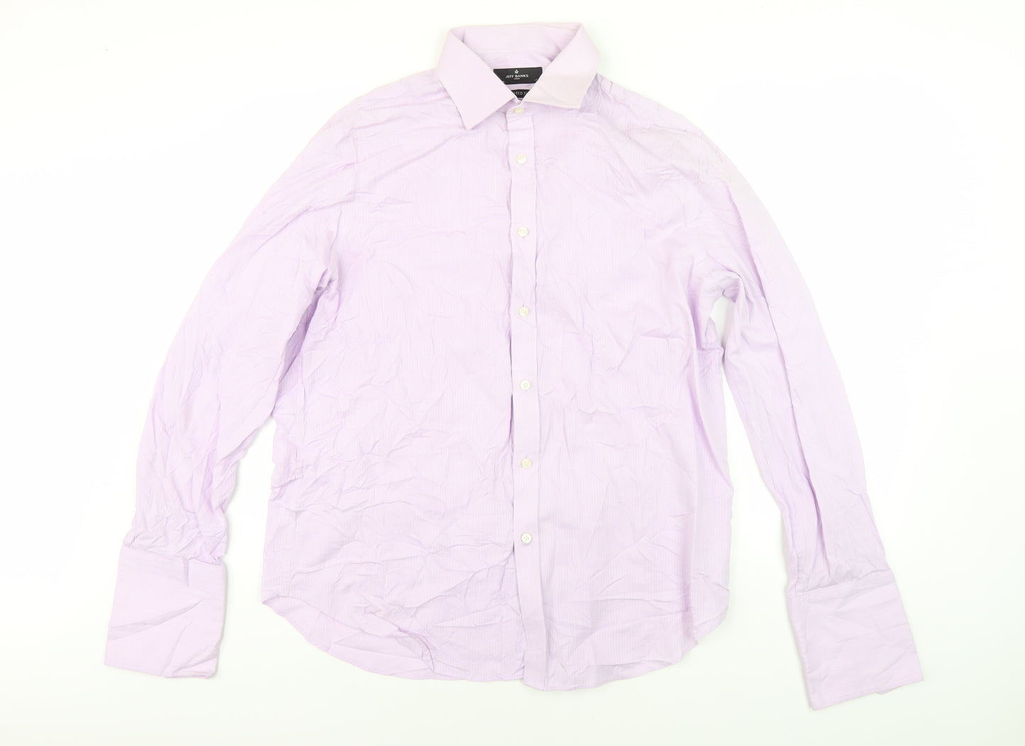 Jeff Banks Men's Purple Long Sleeve Shirt Size 17 Regular