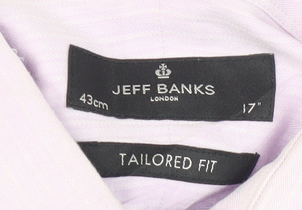 Jeff Banks Men's Purple Long Sleeve Shirt Size 17 Regular