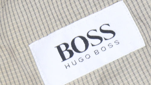 Hugo Boss Men's Grey Wool Blazer, Striped, Medium