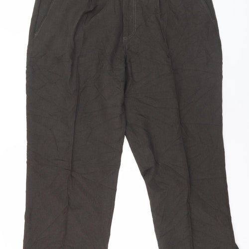 Cotton Traders Men's Black Trousers, Size 34, Regular Fit