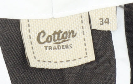 Cotton Traders Men's Black Trousers, Size 34, Regular Fit