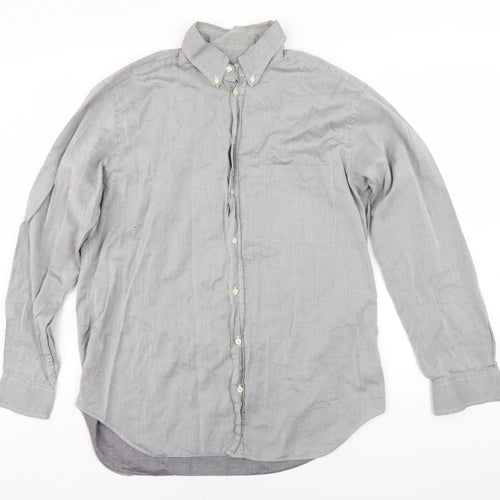 Giorgio Armani Men's Grey Long Sleeve Shirt, Size 16