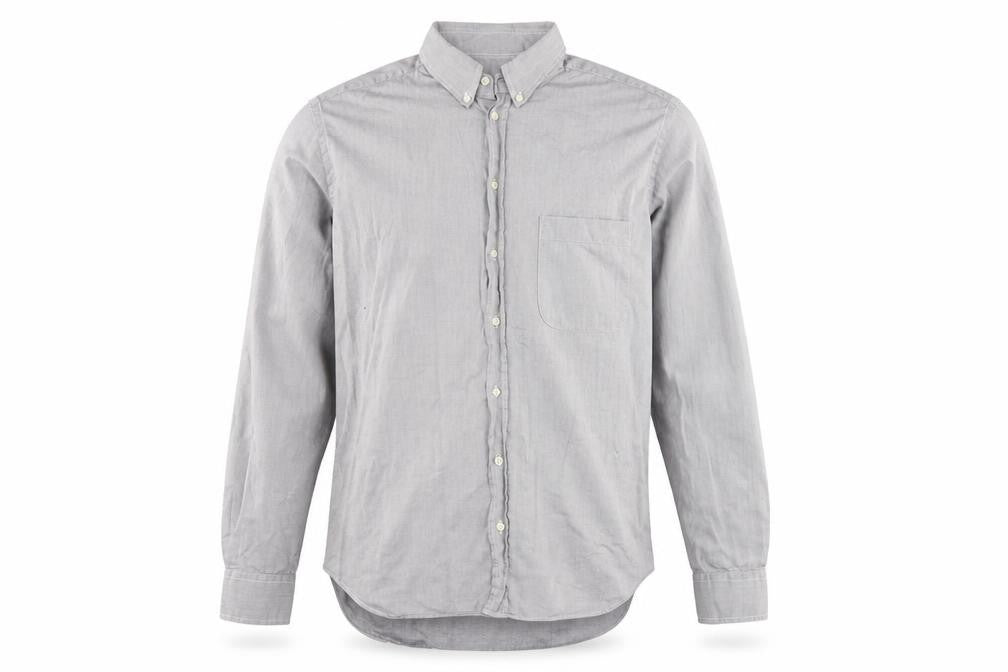 Front view of Giorgio Armani Men's Grey Long Sleeve Shirt, size 16