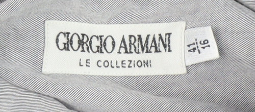 Giorgio Armani Men's Grey Long Sleeve Shirt, Size 16
