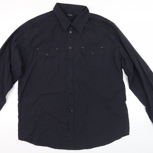 Voyager Men's Black XL Striped Button-Up Shirt