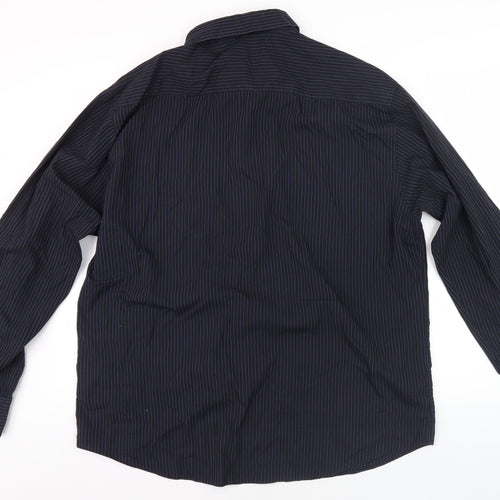 Voyager Men's Black XL Striped Button-Up Shirt